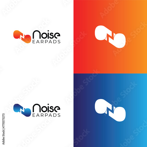 N Negative Space Noise Earpads logo Design photo