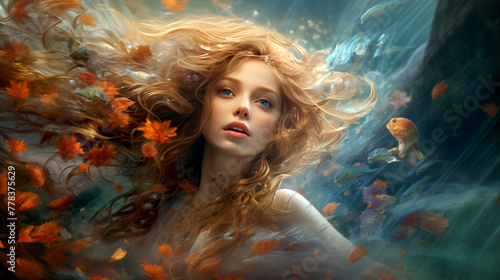 portrait of a woman underwater beauty