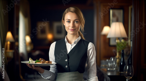 service staff maid barmaid waitress restaurant hotel