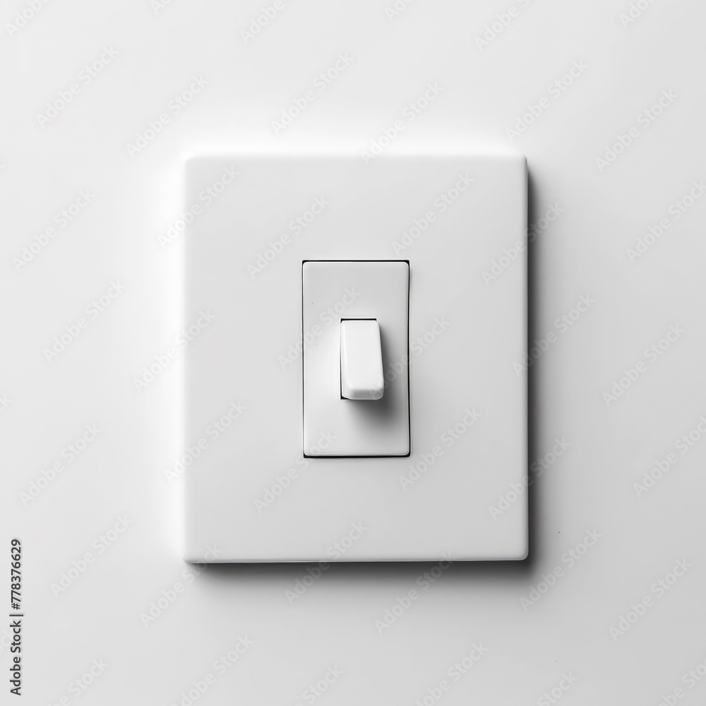 generated illustration of a light switch on white wall. generated illustration of a light switch on white wall.