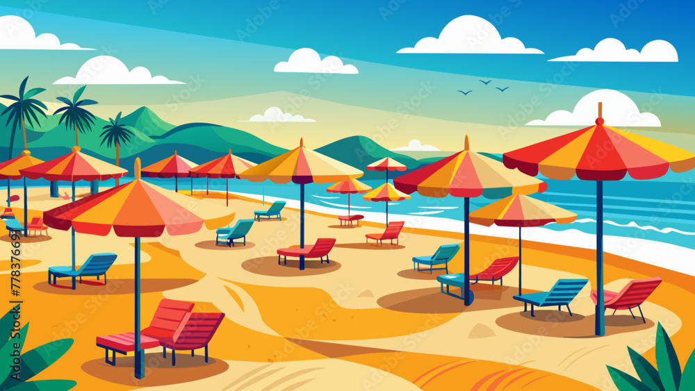 sende-beach---a-lots-of-seabeach-umbrella-setup