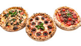 Authentic Italian Capricciosa Pizza on Transparent Background, Perfect for Menus, Websites, and Food Blogs