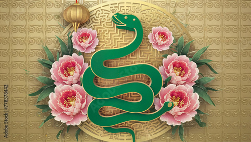 green snake - symbol of 2025 according to the eastern calendar