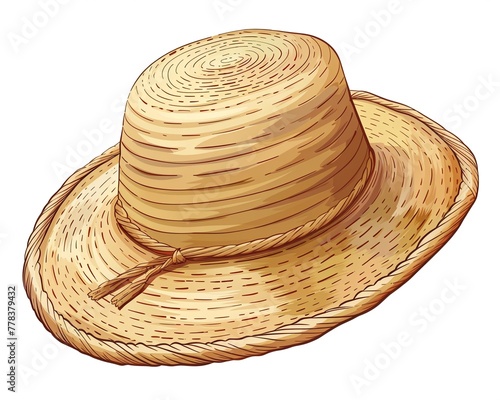 Beach hat clipart for sun protection. photo