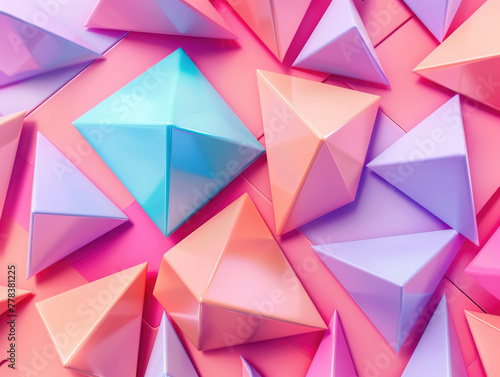 Arrowhead futuristic background  3D render clay style  Abstract geometric shape theme  colorful