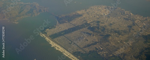 San Fransisco view point at 39,000 feet above sea level photo