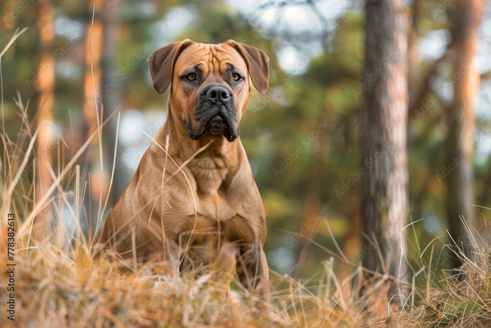 Versatile boerboel dog captured in playful, restful, and curious moments