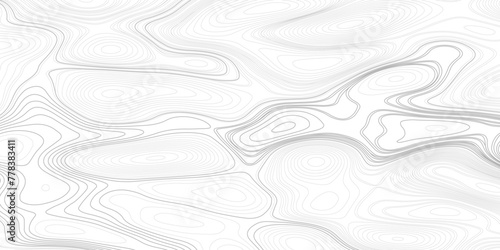 Background of the topographic map. Topographic map lines, contour background. Retro topography map. White geographic contour map. Abstract outline grid. Vector illustration.
