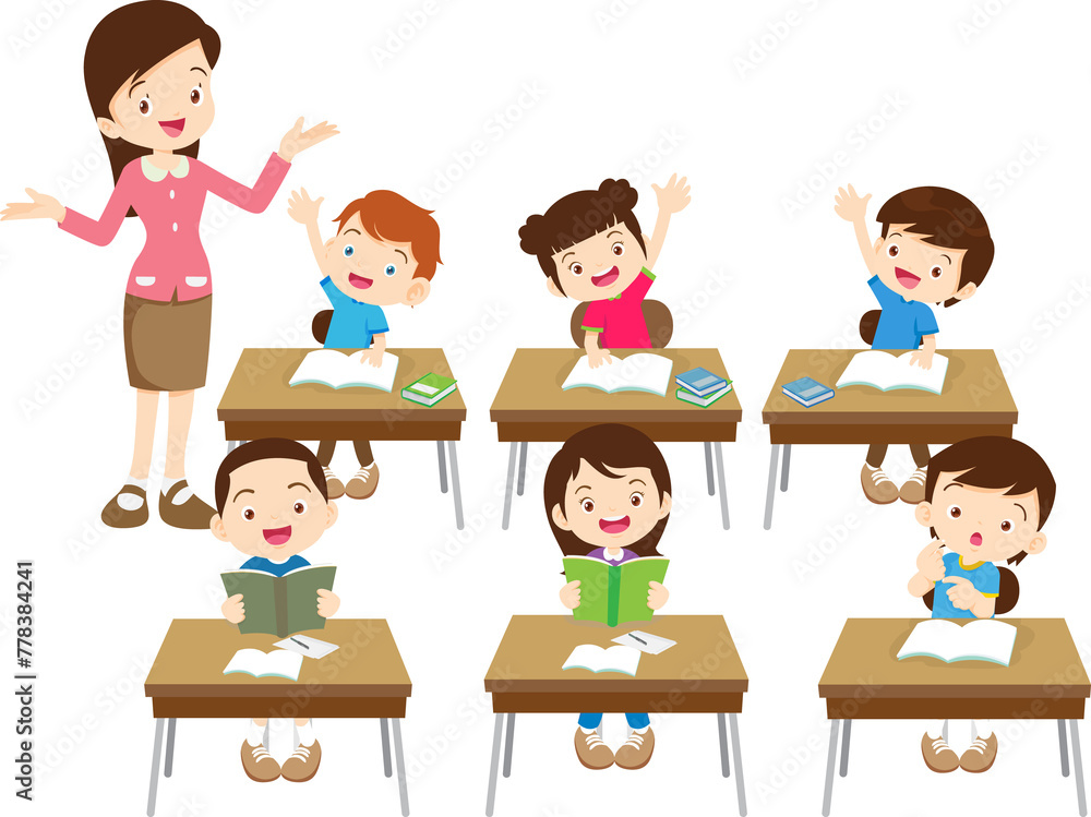 students and teacher in classroom children learning education concept students and teacher in classroom children learning education concept