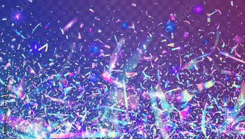 Transparent Glitter. Laser Abstract Cristals. Purple 3d Confetti. Modern Poster. Disco Texture. Iridescent Burst. Unicorn Serpentine. Cristal Ribbon. Pink Transparent Glitter