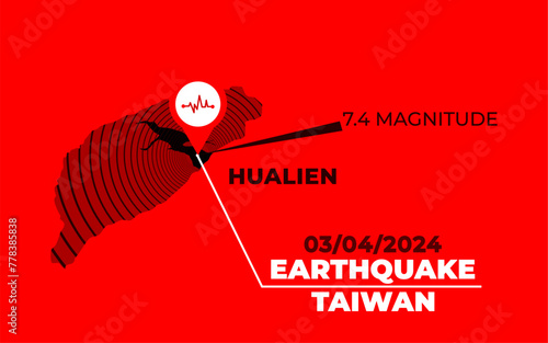 Earthquake in Taiwan in Hualien city with a 7.4 magnitude  on APRIL 3, 2024