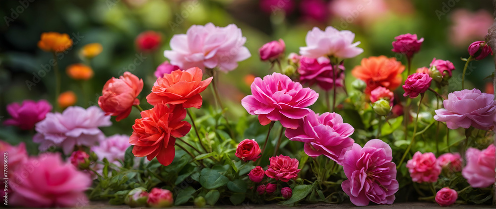 Photo real as Floral Splendor A garden of floral wonders where every bloom tells a story. in nature and landscapes theme ,for advertisement and banner ,Full depth of field, high quality ,include copy Photo real as Floral Splendor A garden of floral wonders where every bloom tells a story. in nature and landscapes theme ,for advertisement and banner ,Full depth of field, high quality ,include copy