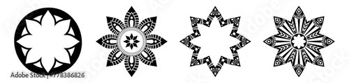 Mandala collection. Decorative round ornaments isolated on white background. Arabic, Indian, ottoman motifs. For cards, invitations, t-shirts. Vector mandala illustration. Black mandala silhouettes.