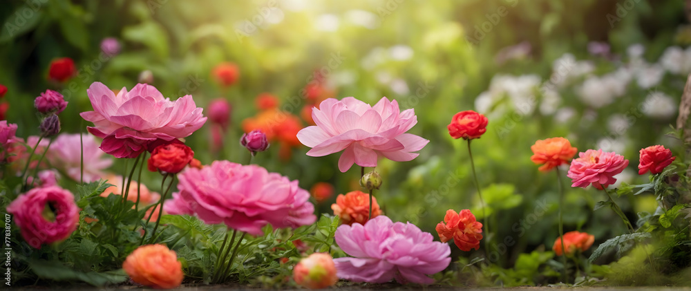 Photo real as Garden Whispers A floral garden where whispers of nature come to life. in nature and landscapes theme ,for advertisement and banner ,Full depth of field, high quality ,include copy space Photo real as Garden Whispers A floral garden where whispers of nature come to life. in nature and landscapes theme ,for advertisement and banner ,Full depth of field, high quality ,include copy space