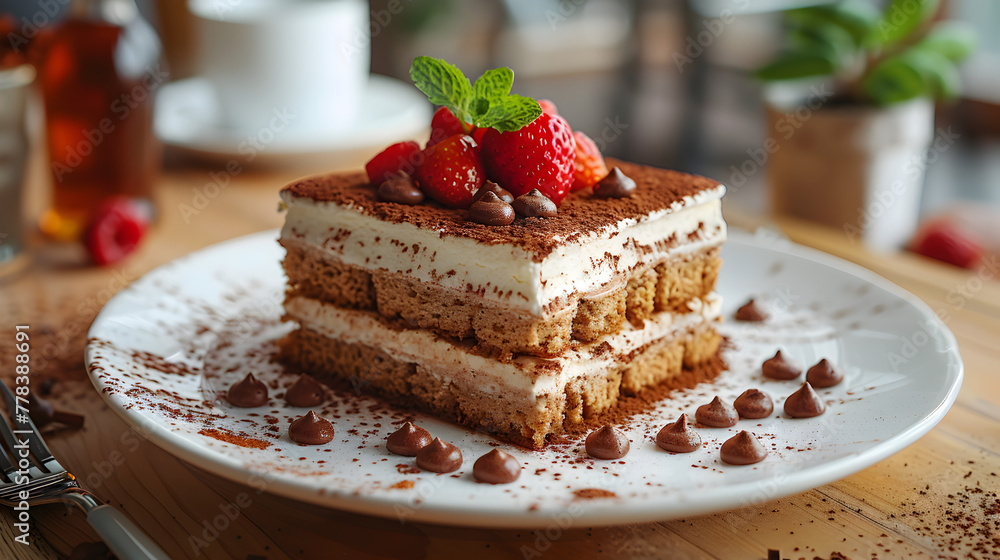 Tiramisu on Decorated Table Tiramisu on Decorated Table