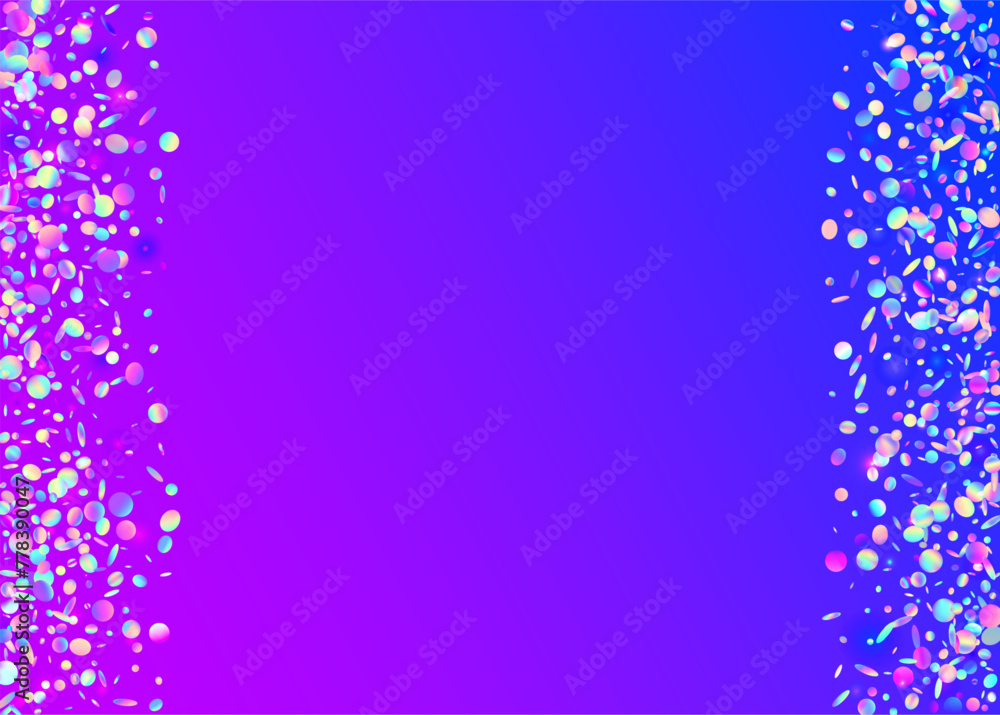 Unicorn Sparkle. Light Texture. Blue Laser Paper. Modern Dust. Festive Serpentine. Carnaval Glitter. Happy Isolated Cristals. Digital Poster. Purple Unicorn Sparkle