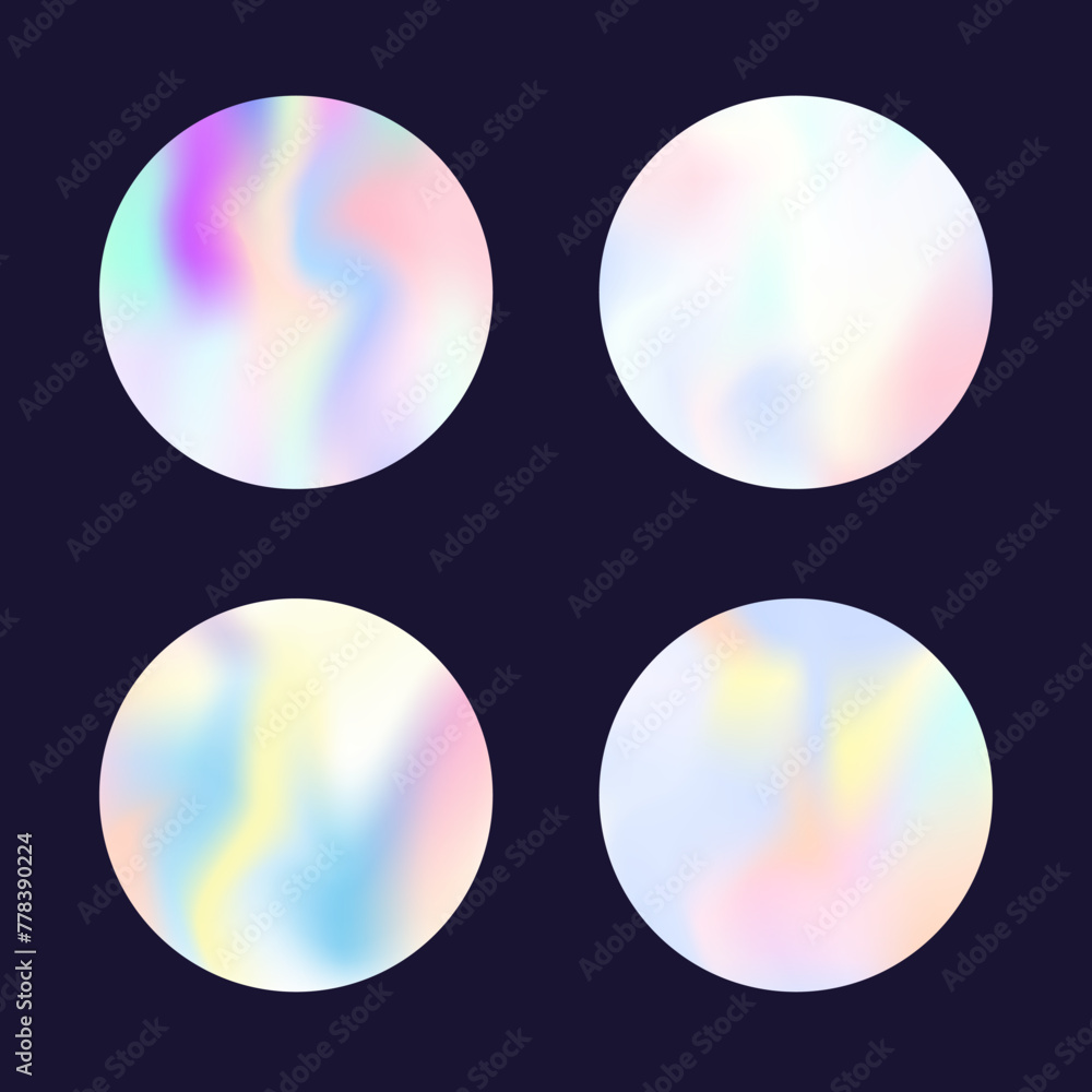 Holographic abstract backgrounds set. Gradient hologram. Hipster holographic backdrop. Minimalistic 90s, 80s retro style graphic template for book, annual, mobile interface, web app. Holographic abstract backgrounds set. Gradient hologram. Hipster holographic backdrop. Minimalistic 90s, 80s retro style graphic template for book, annual, mobile interface, web app.