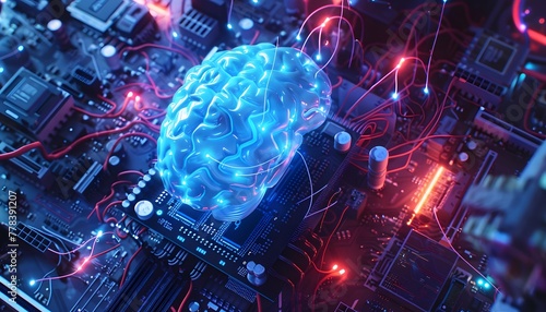 a brain on a circuit board photo