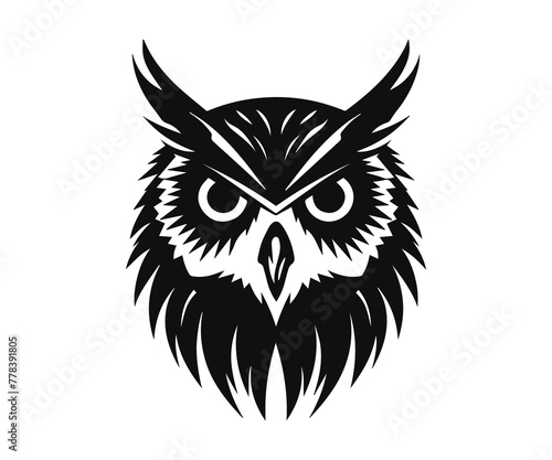 Fototapeta Naklejka Na Ścianę i Meble -  owl head silhouette vector illustration
