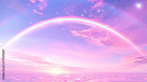  a rainbow in the sky with a rainbow in the middle of the sky and a rainbow in the middle of the sky. © Alice