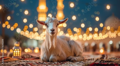 Goat Qurban Eid genrated with Ai tools photo