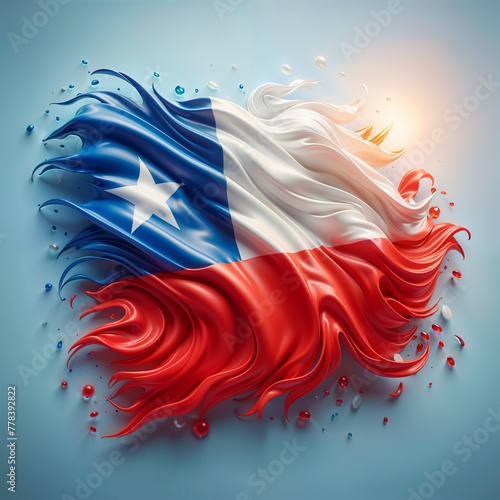 3D rendered Chile flag  isolated on a clean background. High-quality  realistic depiction perfect for various uses  Generated by AI.