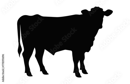 Hereford Cow Vector black Silhouette Vector isolated on a white background