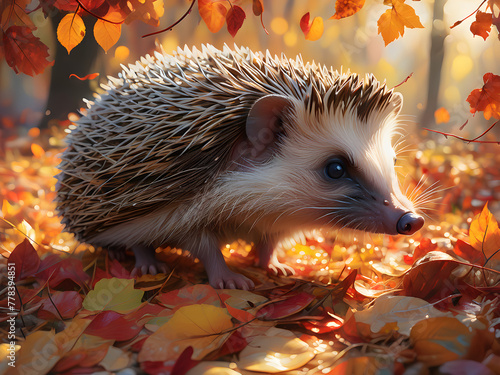 Picture a cute young hedgehog held gently in hands  surrounded by green grass in a protective forest setting