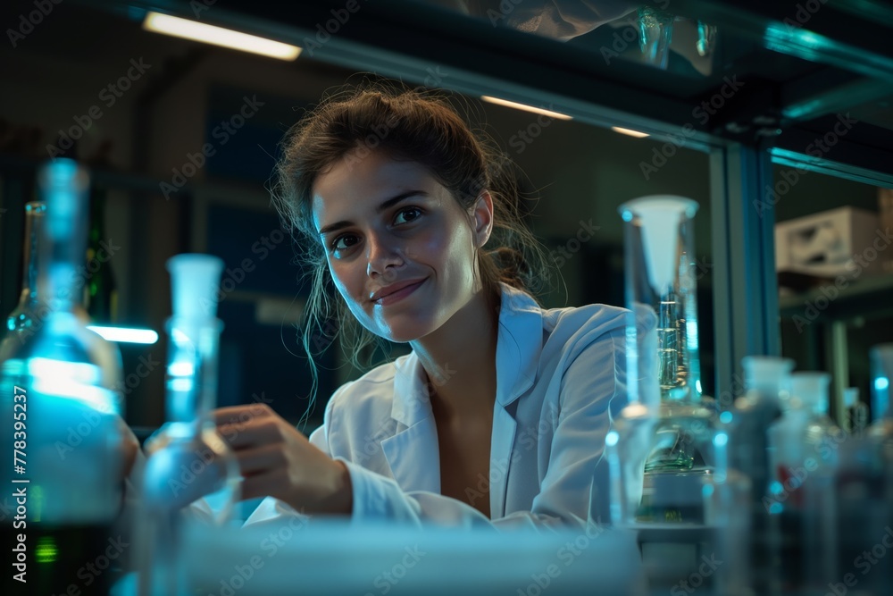 Scientist Conducting Research in Laboratory Scientist Conducting Research in Laboratory