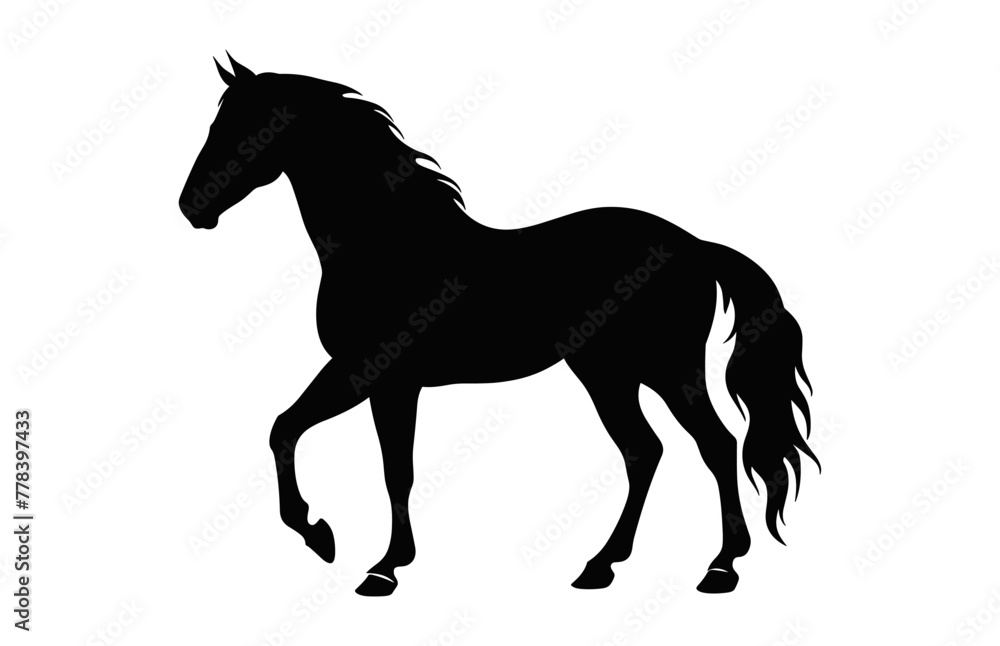 Horse Vector black Silhouette isolated on a white background