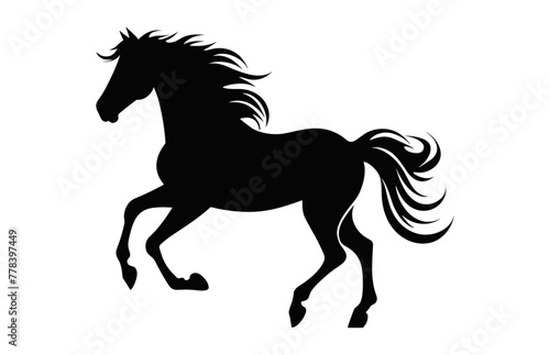 Horse Vector black Silhouette isolated on a white background