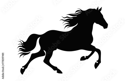 Horse Silhouette Vector isolated on a white background