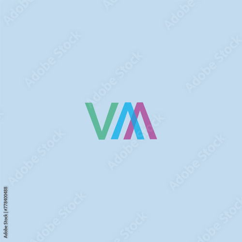 v m letter logo