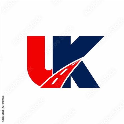 UK letter logo design with road symbol. Free Download UK letter logo design with road symbol. - GFXLoad