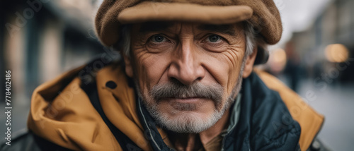 Man in jacket with fur collar