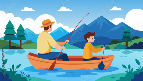 fishing boat vector illustration