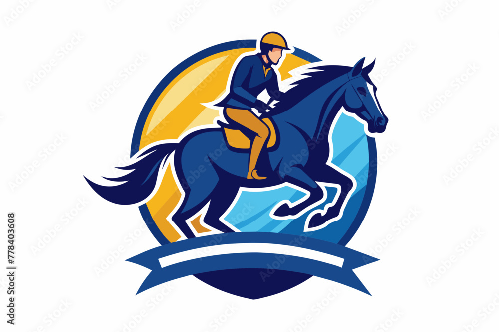 horse with rider event logo 
