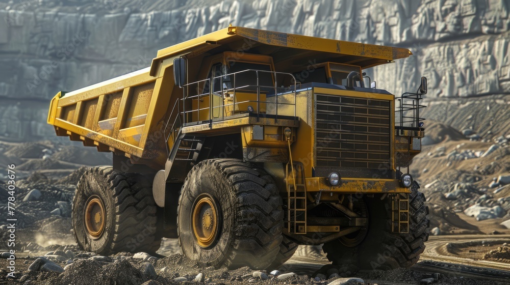 Fototapeta premium Big Haul Truck for Earthmoving and Construction - Heavy Equipment Excavation and Hauling for Large Scale Projects