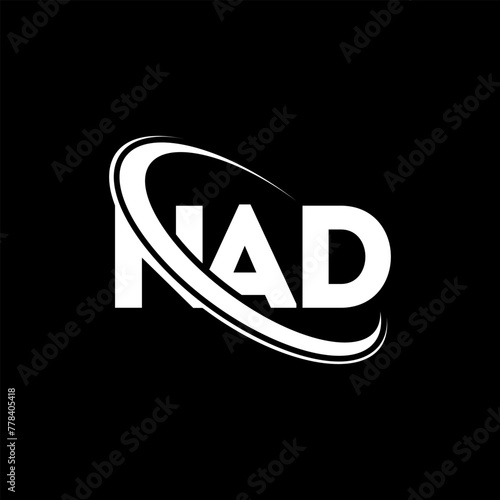 NAD logo. NAD letter. NAD letter logo design. Initials NAD logo linked with circle and uppercase monogram logo. NAD typography for technology, business and real estate brand.