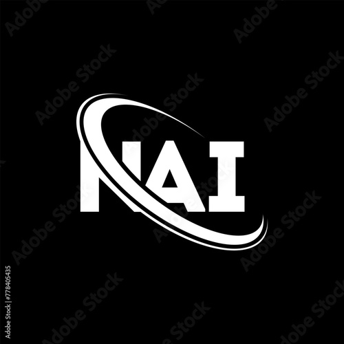 NAI logo. NAI letter. NAI letter logo design. Initials NAI logo linked with circle and uppercase monogram logo. NAI typography for technology, business and real estate brand.