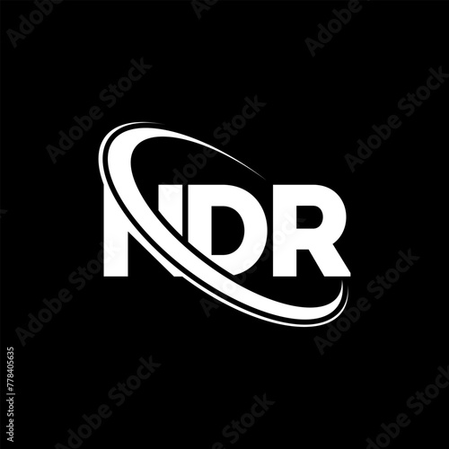 NDR logo. NDR letter. NDR letter logo design. Initials NDR logo linked with circle and uppercase monogram logo. NDR typography for technology, business and real estate brand. photo