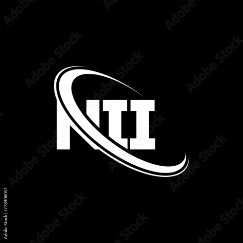 NII logo. NII letter. NII letter logo design. Initials NII logo linked with circle and uppercase monogram logo. NII typography for technology, business and real estate brand. photo