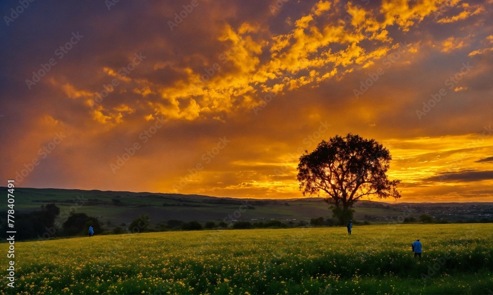 silhouette of a tree in the sunset