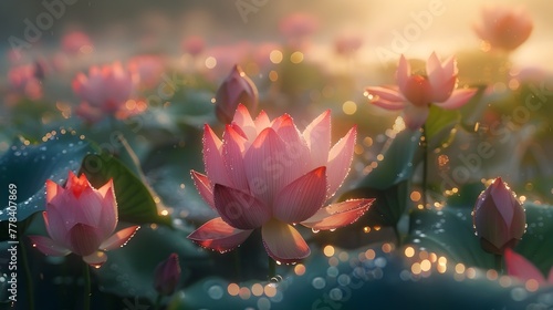 Morning Light Adorning Lotus Petals A Documentary of Natures Wakeup photo