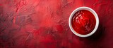 Ketchup's Flavor Symphony on Red Canvas #NoFilter. Concept Food Photography, Artistic Shots, Vibrant Colors, Culinary Creativity