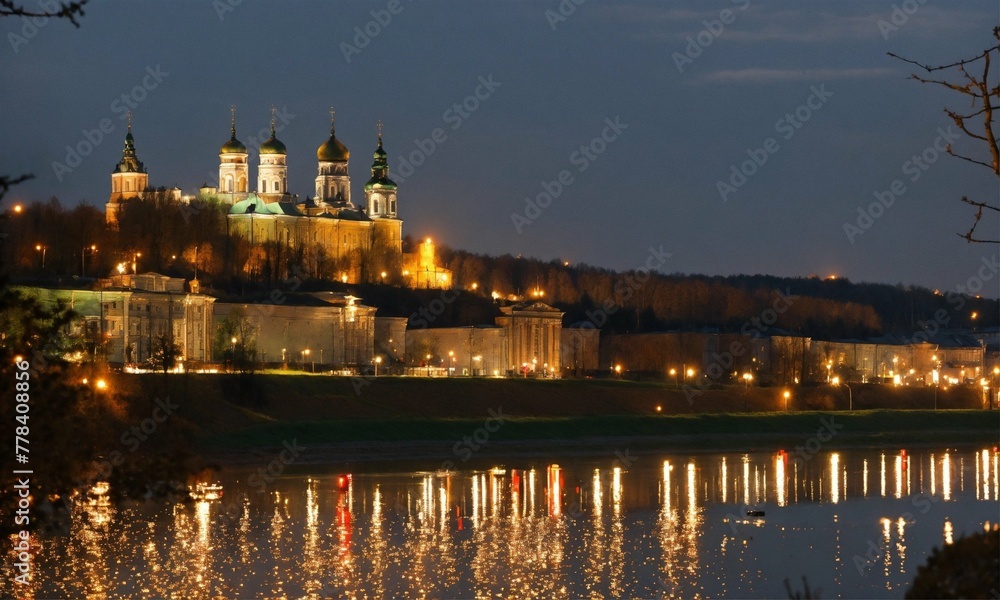 city castle at night