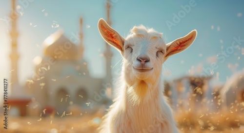 Goat Qurban Eid al adha mubarak festival islamic background Generated with Ai Tools © Nadeem