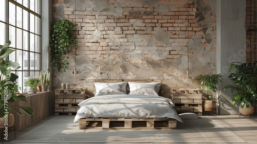 Bed by Window in Bedroom