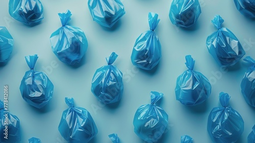 Blue Paper Balls on Blue Surface