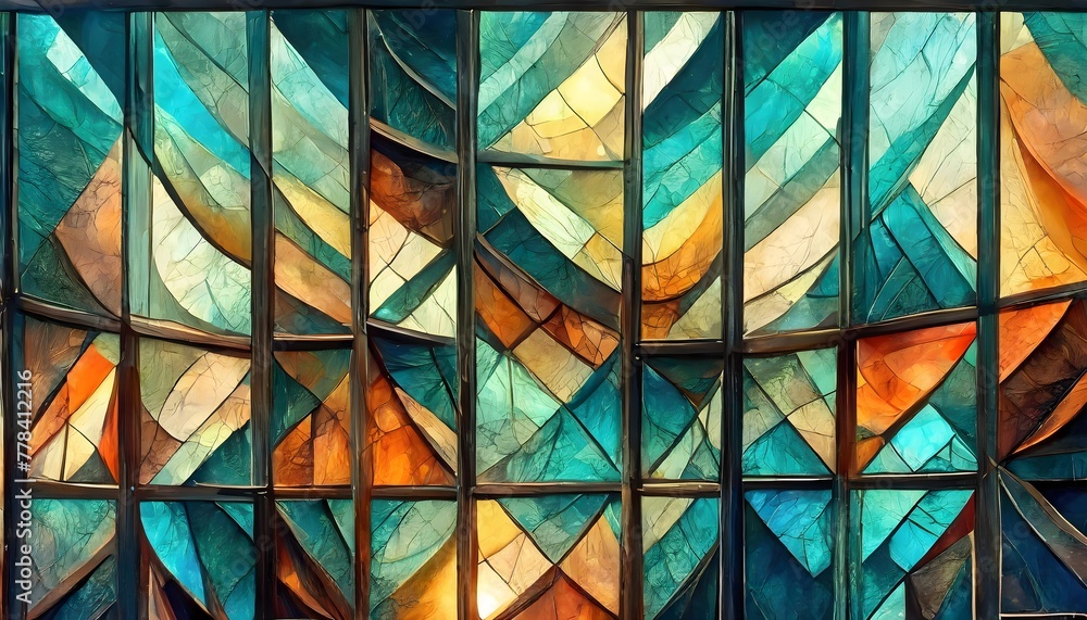 Colorful abstract stained-glass design isolated on a white background. Colorful abstract stained-glass design isolated on a white background.